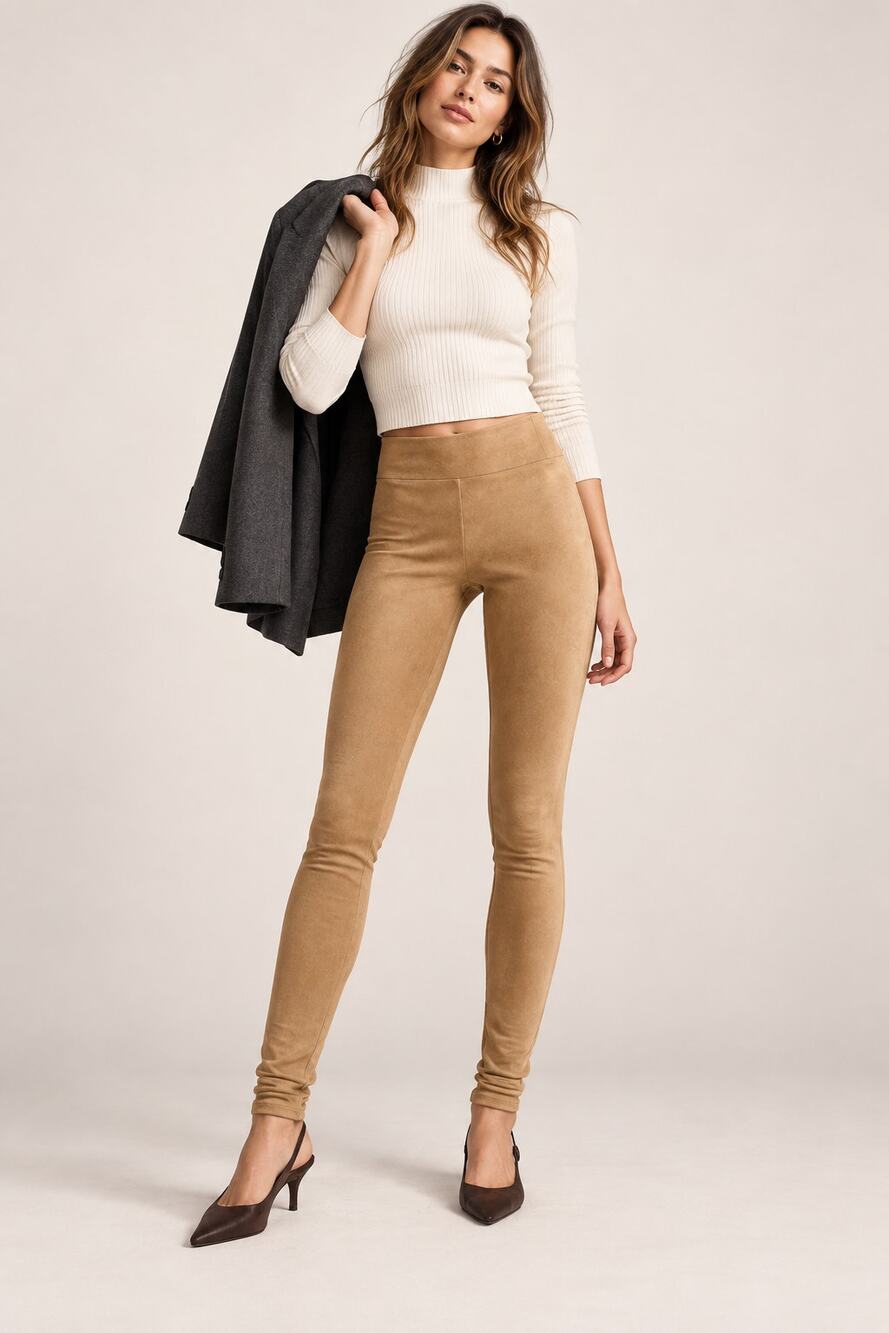 Aritzia Wilfred Free Daria Tannin Faux Suede High Rise Leggings Pants XS Stretch